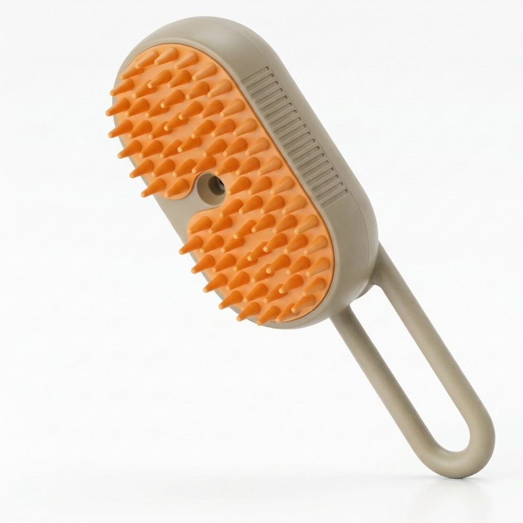 Brosse Nuage coloris Café, brosse à brume anti-poils pour chat